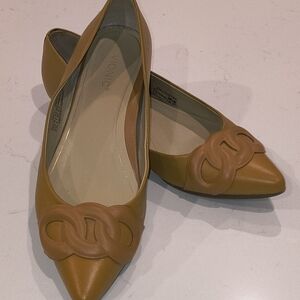 Vionic Women's Pointed-Toe Flats in Camel